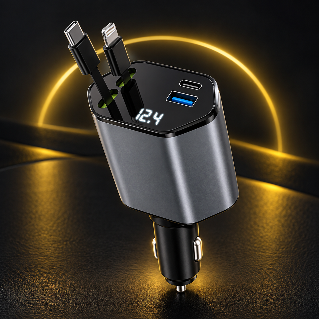 4-in-1 Retractable Fast Car Charger