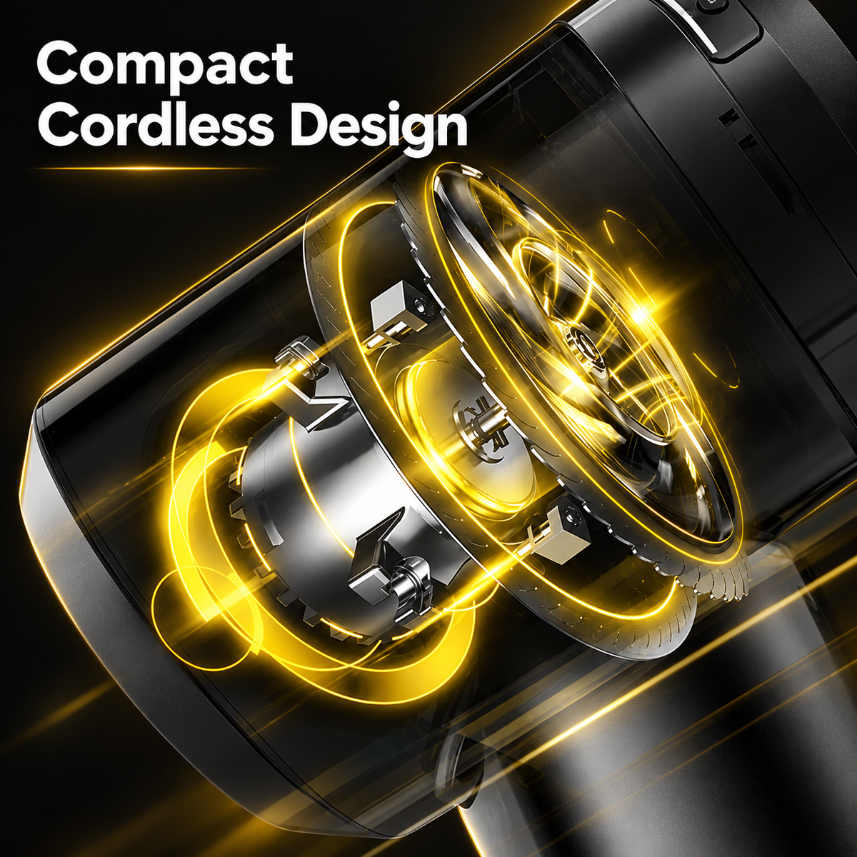 Illustration of compact cordless vacuum motor